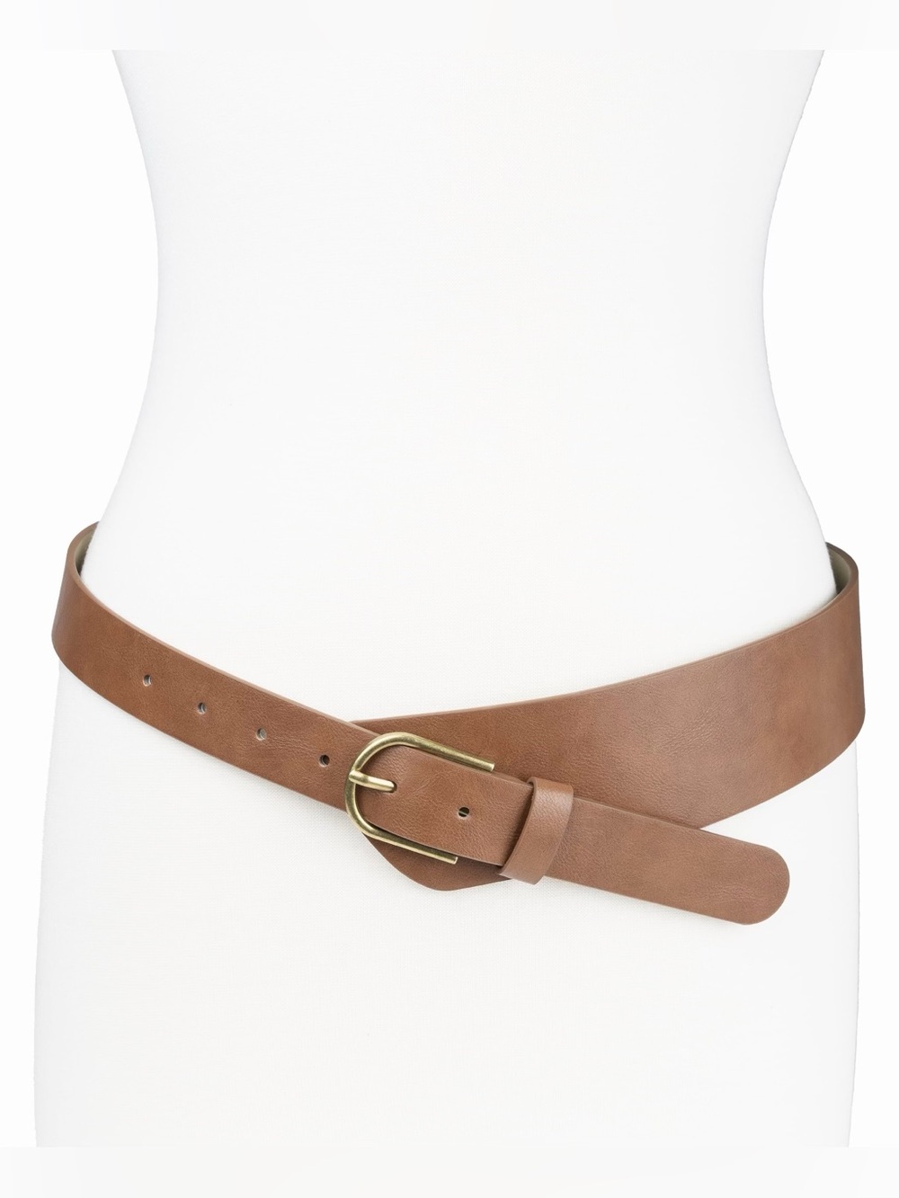 Off Waist Belt with Gold Buckle